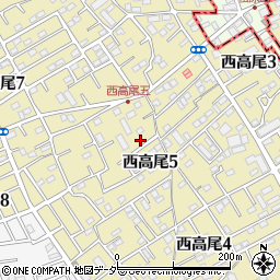 埼玉県北本市西高尾周辺の地図