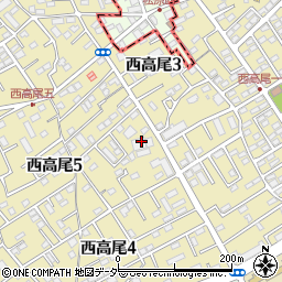 埼玉県北本市西高尾5丁目237周辺の地図