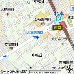 埼玉県北本市中央周辺の地図