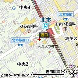 北本市駅西口駐車場周辺の地図