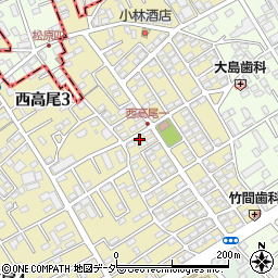 埼玉県北本市西高尾1丁目180周辺の地図