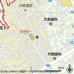 埼玉県北本市西高尾1丁目156周辺の地図