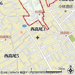 埼玉県北本市西高尾3丁目80周辺の地図