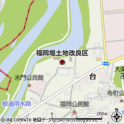 福岡堰土地改良区周辺の地図