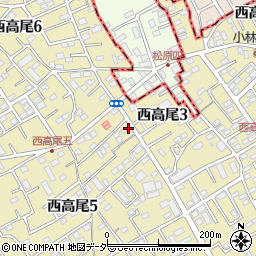埼玉県北本市西高尾5丁目85周辺の地図