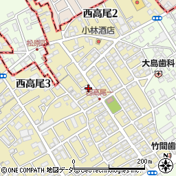 埼玉県北本市西高尾1丁目22周辺の地図