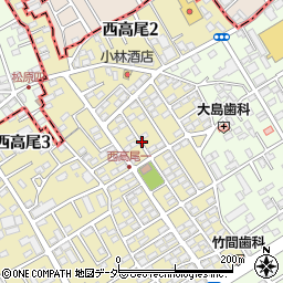 埼玉県北本市西高尾1丁目周辺の地図