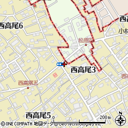 埼玉県北本市西高尾3丁目54周辺の地図