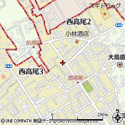 埼玉県北本市西高尾1丁目26周辺の地図