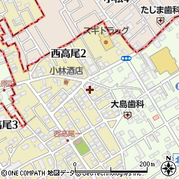 埼玉県北本市西高尾1丁目111周辺の地図