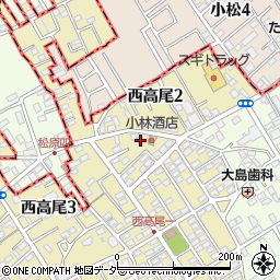 埼玉県北本市西高尾1丁目38周辺の地図