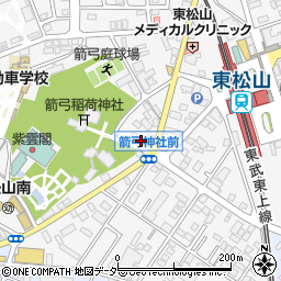 東松山箭弓郵便局周辺の地図