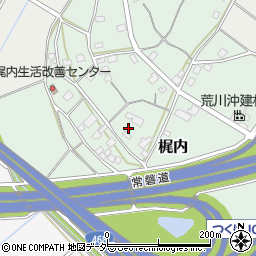 茨城県つくば市梶内周辺の地図