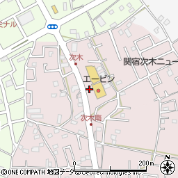 千葉県野田市次木周辺の地図