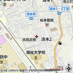 長野県諏訪市清水周辺の地図