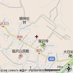 長野県茅野市米沢（塩沢）周辺の地図