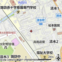 長野県諏訪市上諏訪清水町周辺の地図