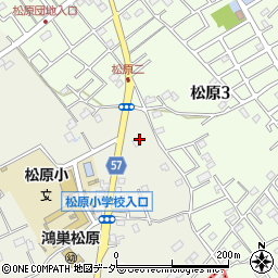 埼玉県鴻巣市原馬室3833周辺の地図