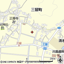 〒910-3608 福井県福井市三留町の地図