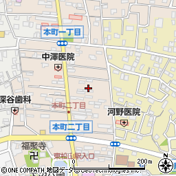 埼玉県東松山市本町2丁目2周辺の地図