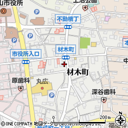 埼玉県東松山市材木町周辺の地図