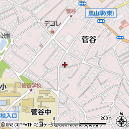 埼玉県比企郡嵐山町菅谷408-3周辺の地図