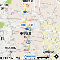 埼玉県東松山市本町周辺の地図