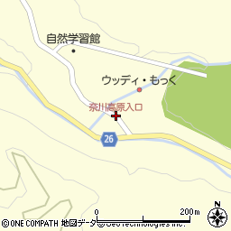 奈川高原入口周辺の地図