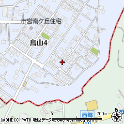 茨城県土浦市烏山4丁目1940-14周辺の地図