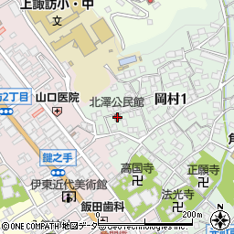諏訪市東部地区公民館周辺の地図