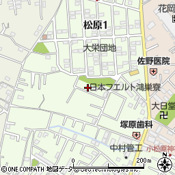 埼玉県鴻巣市松原周辺の地図