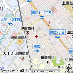 長野県諏訪市末広周辺の地図