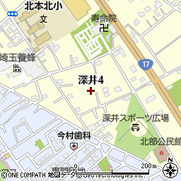 埼玉県北本市深井4丁目周辺の地図