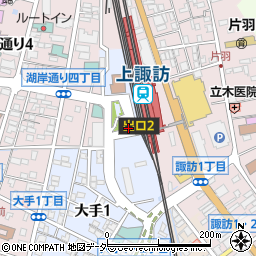 上諏訪駅諏訪湖口(西口)周辺の地図