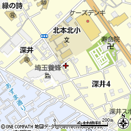 埼玉県北本市深井4丁目66周辺の地図