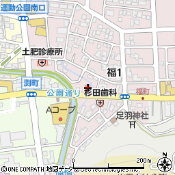 福井福町郵便局周辺の地図