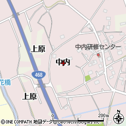 茨城県つくば市中内周辺の地図