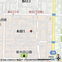 〒918-8105 福井県福井市木田の地図