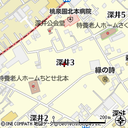埼玉県北本市深井3丁目周辺の地図