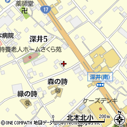 埼玉県北本市深井周辺の地図