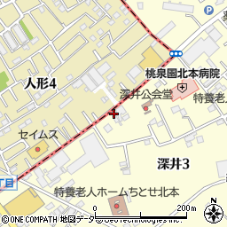 埼玉県北本市深井3丁目64周辺の地図