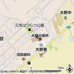 鹿嶋市役所　中央図書館・大野分館周辺の地図