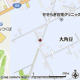 茨城県つくば市大角豆2011-165周辺の地図