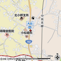 長野県塩尻市大出周辺の地図