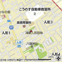 埼玉県鴻巣市人形周辺の地図