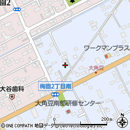 茨城県つくば市大角豆2011-373周辺の地図