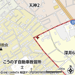 埼玉県北本市深井6丁目2周辺の地図