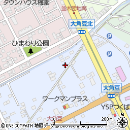 茨城県つくば市大角豆2011-368周辺の地図