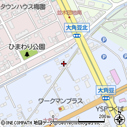 茨城県つくば市大角豆2011-372周辺の地図