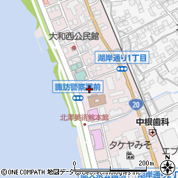 長野県諏訪市湖岸通り周辺の地図